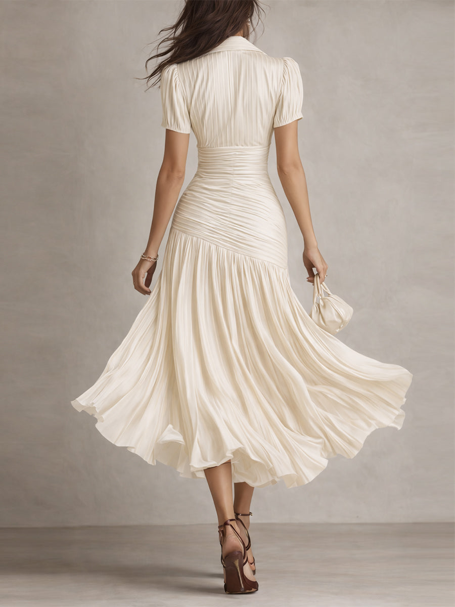 Claudia | Vestido satinado con efecto estilizador