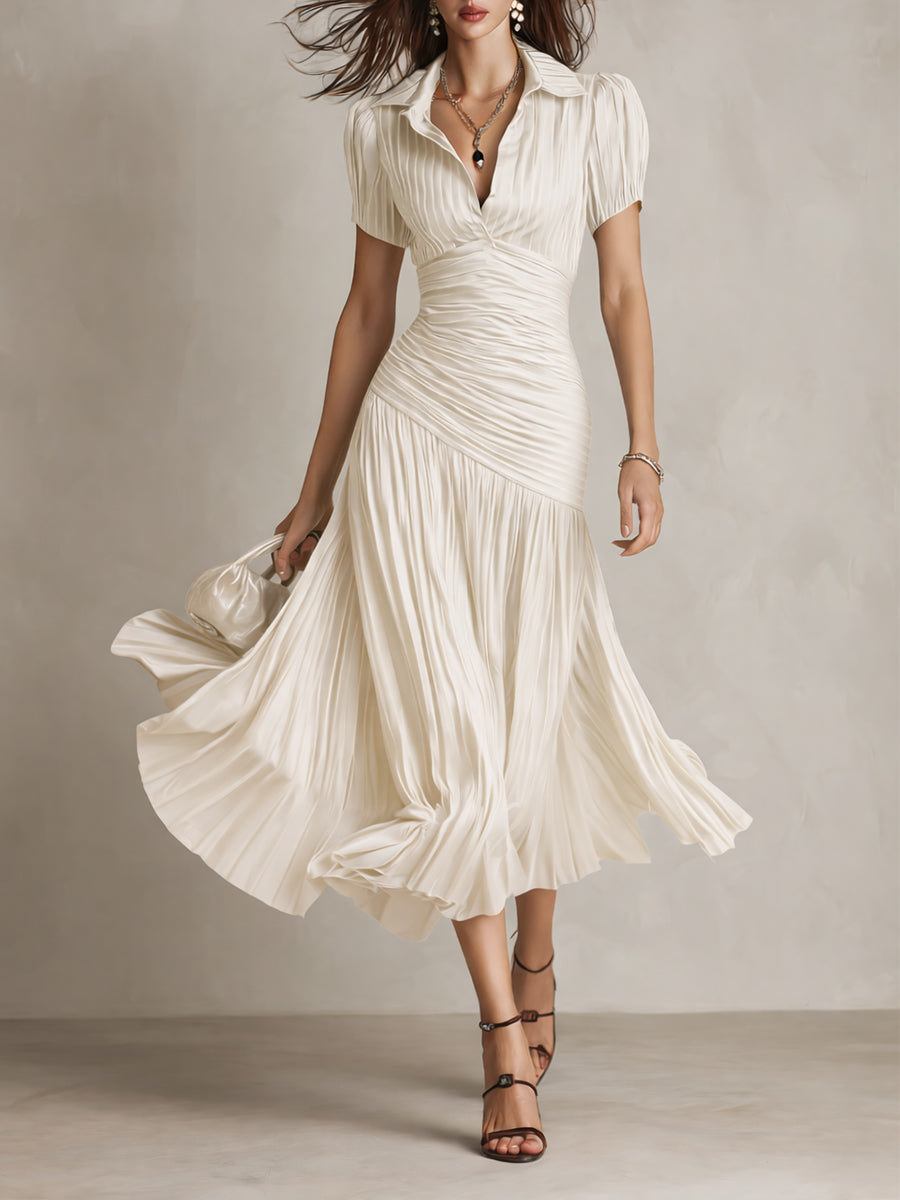 Claudia | Vestido satinado con efecto estilizador