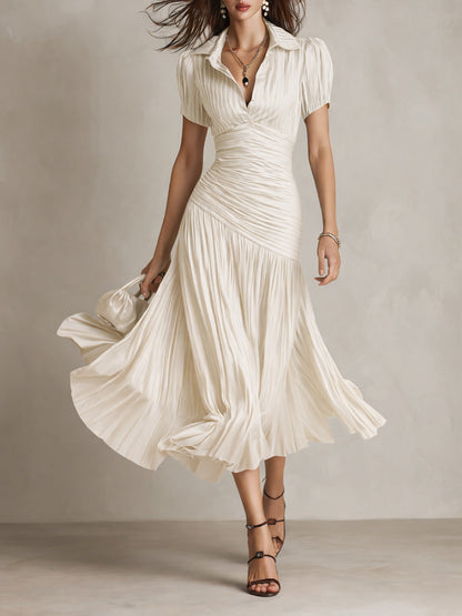 Claudia | Vestido satinado con efecto estilizador