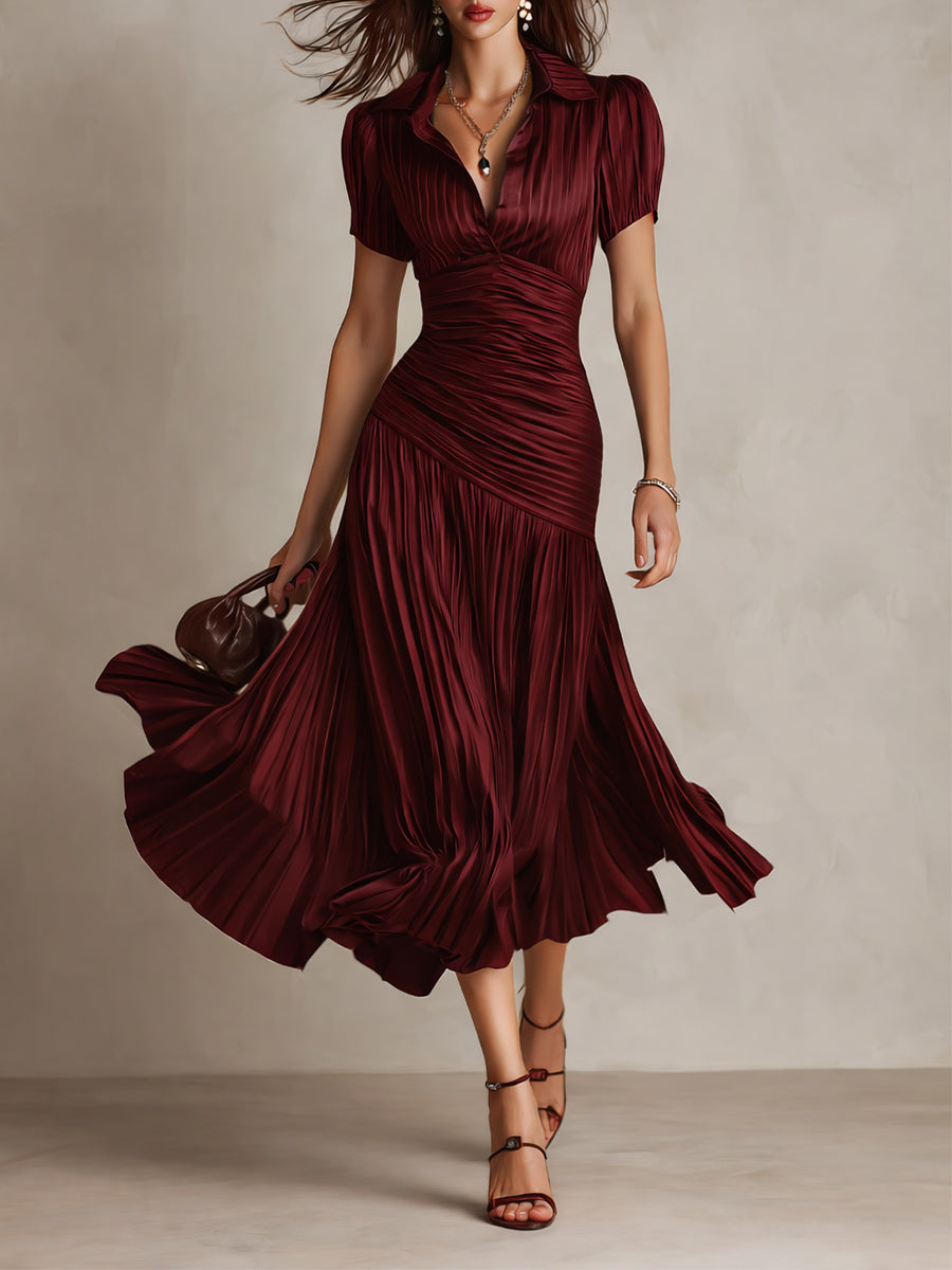 Claudia | Vestido satinado con efecto estilizador