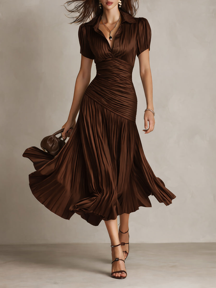 Claudia | Vestido satinado con efecto estilizador