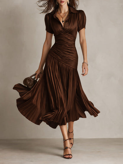 Claudia | Vestido satinado con efecto estilizador