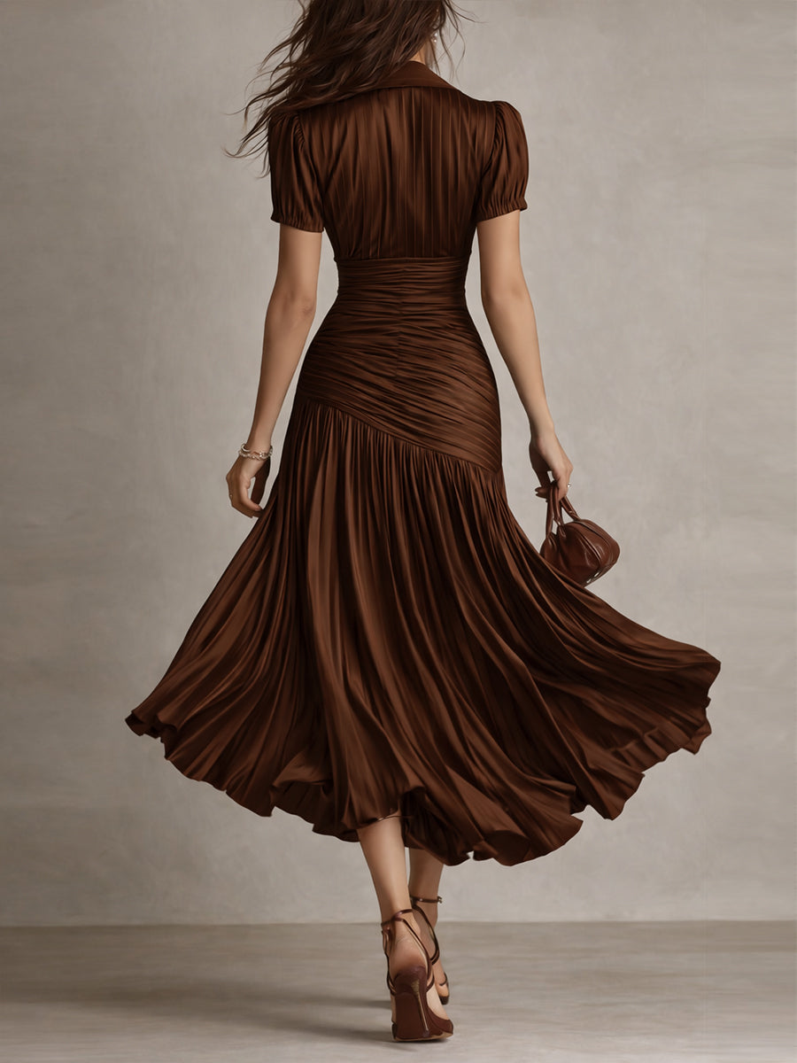 Claudia | Vestido satinado con efecto estilizador