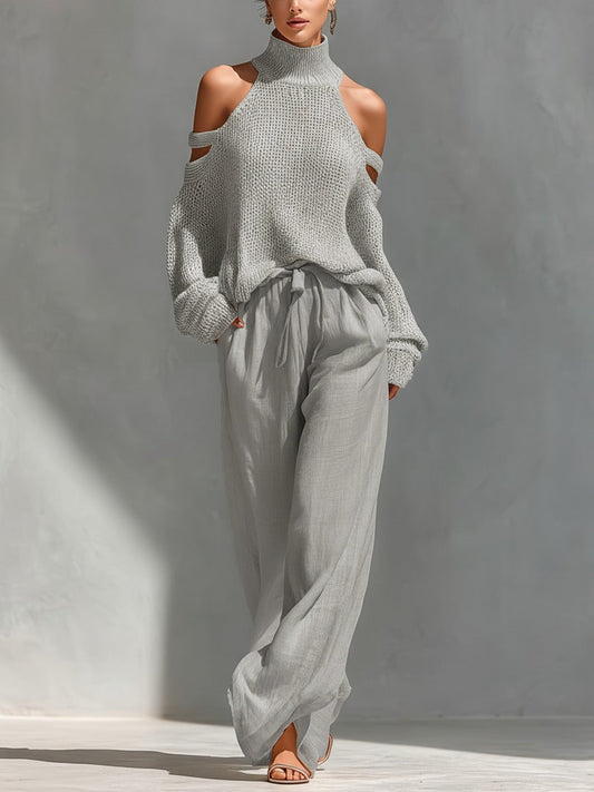 Mercedes | Conjunto moderno de punto y lino