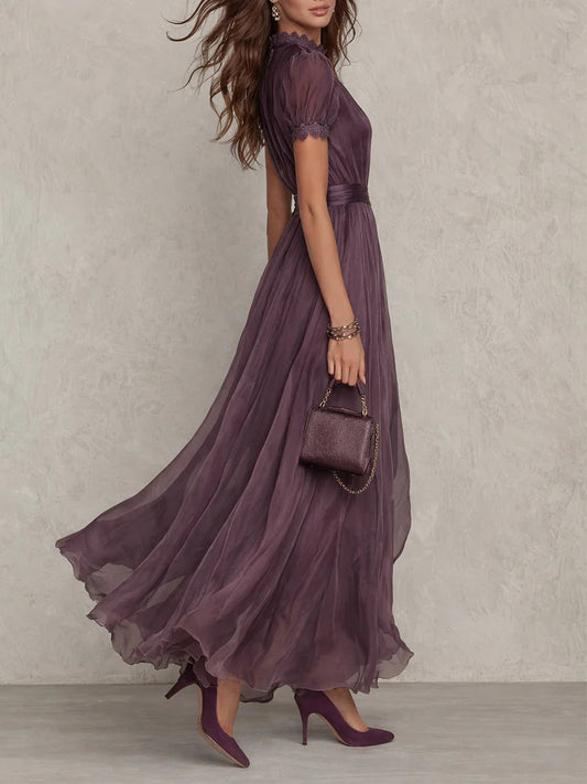 Flavia | Vestido morado escotado